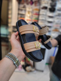 صندل زارا دوبندی مشکی و کرم